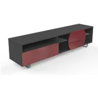 kairos home meuble tv mk195 jusqu'à 75" (orme foncé / rouge - bois, verre et métal)