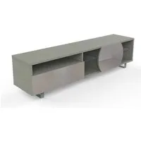 kairos home meuble tv mk195 jusqu'à 75" (chêne gris / gris clair - bois, verre et métal)