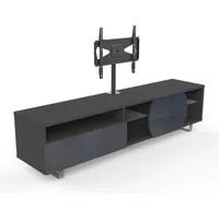 kairos home meuble tv mk195+kc055ne jusqu'à 55" (orme foncé / gris foncé - bois, verre et métal)
