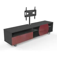 kairos home meuble tv mk195+kc055ne jusqu'à 55" (orme foncé / rouge - bois, verre et métal)