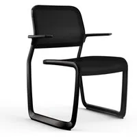 knoll chaise avec accoudoirs newson aluminum chair (noir - aluminium, polyester et nylon)
