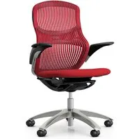 knoll chaise de bureau à roulettes generation avec accoudoirs et base en aluminium (firecracker - tissu cat. f atlantic)