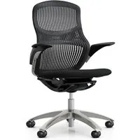 knoll chaise de bureau à roulettes generation avec accoudoirs et base en aluminium (onyx - tissu cat. f atlantic)