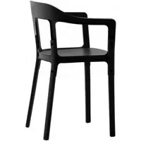 magis chaise steelwood chair (noir - hêtre et acier)