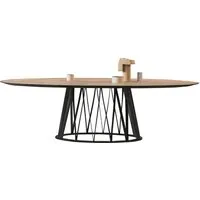 miniforms table ovale acco 260x120 cm (plateau en chêne vintage et base en frêne noir - bois)
