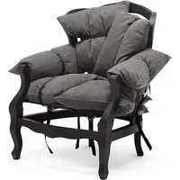 mogg fauteuil 7 pillows (tons de noir - bois hêtre massif et tissu: 90% coton - 10% polyester)
