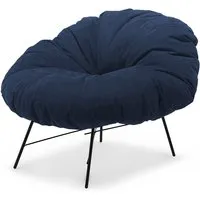 mogg fauteuil closer (velours bleu - fer et velours: 100% polyester)