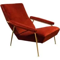 molteni & c fauteuil gio ponti d.153.1 (wood - tissu cat. w et laiton)