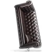 moooi canapé fauteuil tournant charleston (marron foncé - cuir, hr foam et acier)