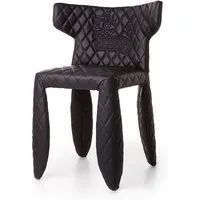 moooi chaise monster armchair (noir avec broderie - cuir synthétique)