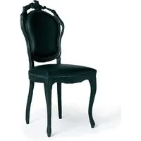 moooi chaise smoke dining chair (noir - bois brûlé - cuir)