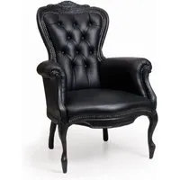 moooi fauteuil smoke armchair (noir - bois brûlé - cuir)
