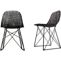 moooi set de 2 chaises carbon chair (noir - fibre de charbon)