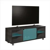munari meuble tv matera mt150ne (pétrole - laminé et verre)