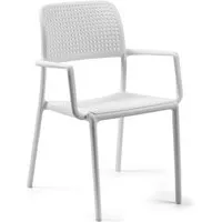 nardi set de 4 chaises avec accoudoirs bora pour extérieur contract collection (blanc - polypropylène)