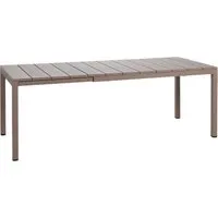nardi table pour extérieur rio 140 extensible garden collection (gris tourterelle - plateau en dureltop / pieds en aluminium verni)