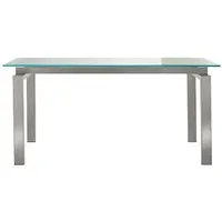 pedrali table space (plateau satiné w 200 cm - acier inox / verre)