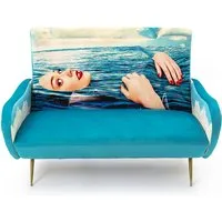seletti canapé 2 places toiletpaper armchair (sea girl - tissu en polyester, structure en bois, polyuréthane et métal)