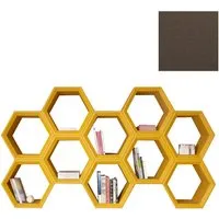 slide bibliothèque hexa (chocolat / gris - polyéthylène)