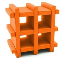 slide bibliothèque my book 3x3 (orange - polyéthylène)