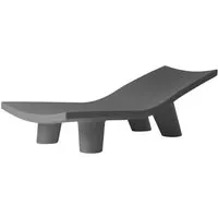 slide chaise longue pour extérieur low lita lounge (gris éléphant - polyéthylène)