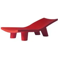 slide chaise longue pour extérieur low lita lounge (rouge - polyéthylène)