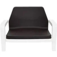 slide fauteuil america (blanc - polyéthylène / coussin en polyuréthane chocolat)