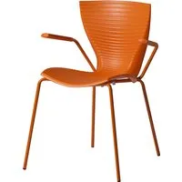 slide set de 2 chaises avec accoudoirs gloria (orange - polypropylène et acier)