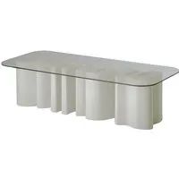 slide table basse amore table (blanc lait - polyéthylène et verre)