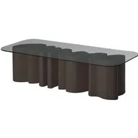 slide table basse amore table (chocolat / gris - polyéthylène et verre)
