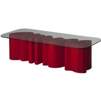 slide table basse amore table (rouge - polyéthylène et verre)