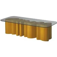 slide table basse amore table (jaune - polyéthylène et verre)