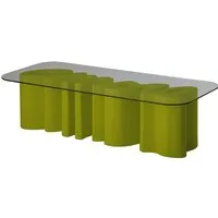 slide table basse amore table (citron vert - polyéthylène et verre)