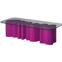 slide table basse amore table (fuchsia - polyéthylène et verre)