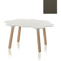 slide table basse tarta low table (gris brillant - polyuréthane et bois de hêtre)