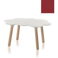 slide table basse tarta low table (rouge brillant - polyuréthane et bois de hêtre)