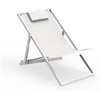 talenti transat bain de soleil chaise longue d'extérieur touch collection piùtrentanove (white - aluminium verni et tissu)