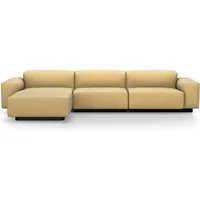 vitra canapé à trois places avec chaise longue à gauche soft modular sofa (tress - tissu cat. f80)