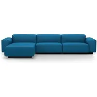vitra canapé à trois places avec chaise longue à gauche soft modular sofa (aura - tissu cat. f100)