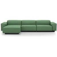 vitra canapé à trois places avec chaise longue à gauche soft modular sofa (reed - tissu cat. f100)
