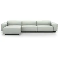 vitra canapé à trois places avec chaise longue à gauche soft modular sofa (credo - tissu cat. f120)