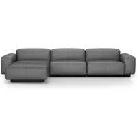 vitra canapé à trois places avec chaise longue à gauche soft modular sofa (cuir - cuir cat. l20)
