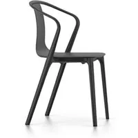 vitra chaise avec accoudoirs belleville armchair plastic (deep black - polyamide moulé par injection)