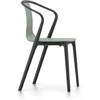 vitra chaise avec accoudoirs belleville armchair plastic (moss grey - polyamide moulé par injection)