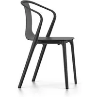 vitra chaise avec accoudoirs belleville armchair wood (frêne noir - coque en bois et polyamide moulé par injection)