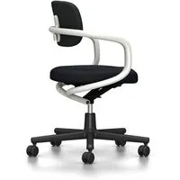 vitra chaise de bureau allstar avec accoudoirs blancs (gris foncé - polyamide, tissu hopsak)
