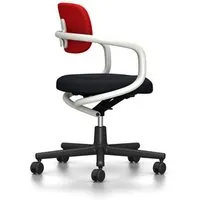 vitra chaise de bureau allstar avec accoudoirs blancs (rouge/rouge coquelicot - polyamide, tissu hopsak)