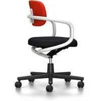 vitra chaise de bureau allstar avec accoudoirs blancs (corail/rouge coquelicot - polyamide, tissu hopsak)