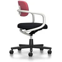 vitra chaise de bureau allstar avec accoudoirs blancs (rose/rouge coquelicot - polyamide, tissu hopsak)