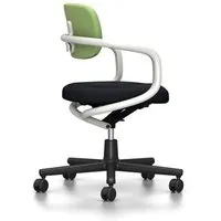 vitra chaise de bureau allstar avec accoudoirs blancs (vert pré/ivoire - polyamide, tissu hopsak)